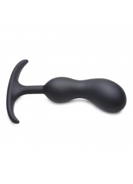 Черный массажер простаты с утяжелителями Premium Silicone Weighted Prostate Plug Medium - 16,3 см. - XR Brands - в Туле купить с доставкой