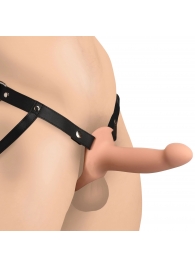 Телесный полый страпон на черных регулируемых ремешках 2’’ Erection Smooth Silicone Penis Sheath - XR Brands - купить с доставкой в Туле