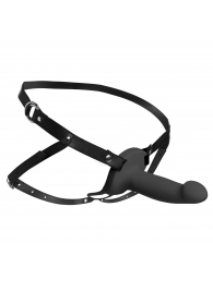 Черный полый страпон с вибрацией 2’’ Erection 28X Smooth Vibrating Silicone Penis Sheath - XR Brands - купить с доставкой в Туле