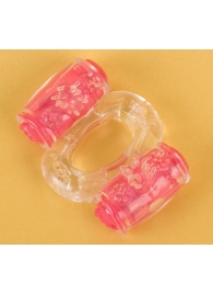 Прозрачное виброкольцо с двумя вибропульками - Toyfa Basic - в Туле купить с доставкой