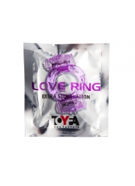 Фиолетовое виброкольцо с двумя вибропульками - Toyfa Basic - в Туле купить с доставкой