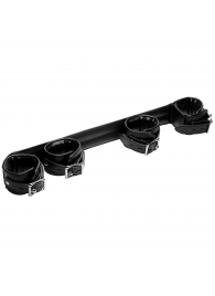 Черная распорка с манжетами для рук и ног Deluxe Rigid Spreader Bar - XR Brands - купить с доставкой в Туле