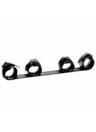 Черная распорка с манжетами для рук и ног Deluxe Rigid Spreader Bar - XR Brands - купить с доставкой в Туле