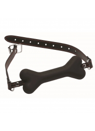 Черный кляп в форме косточки Hound Adjustable Dog Bone Gag - XR Brands - купить с доставкой в Туле