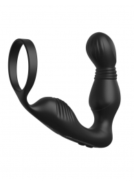 Черный вибростимулятор простаты с эрекционным кольцом Ass-Gasm Pro P-Spot Milker - Pipedream - в Туле купить с доставкой