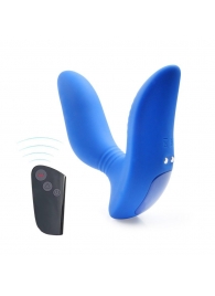 Синий вибромассажер простаты 3,5’’ Remote Control Curve P-spot Massager - 12 см. - Erokay - в Туле купить с доставкой