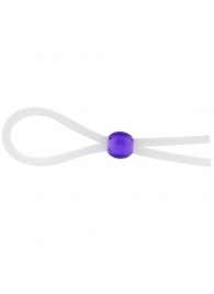 Прозрачное лассо с фиолетовой бусиной SILICONE COCK RING WITH BEAD LAVENDER - NMC - в Туле купить с доставкой