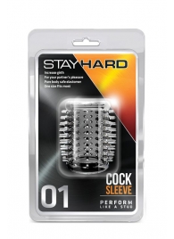 Прозрачная насадка с шипами STAY HARD COCK SLEEVE 01 CLEAR - Blush Novelties - в Туле купить с доставкой