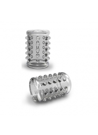 Прозрачная насадка на пенис с шишечками STAY HARD COCK SLEEVE 02 CLEAR - Blush Novelties - в Туле купить с доставкой
