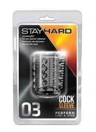 Прозрачная насадка с шипами и шишечками STAY HARD COCK SLEEVE 03 CLEAR - Blush Novelties - в Туле купить с доставкой