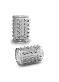 Прозрачная насадка с шипами и шишечками STAY HARD COCK SLEEVE 03 CLEAR - Blush Novelties - в Туле купить с доставкой