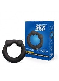 Черное эрекционное силиконовое кольцо - Sex Expert - в Туле купить с доставкой
