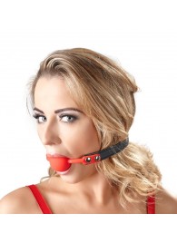 Силиконовый кляп-шар на чёрных ремешках Red Gag silicone - Orion - купить с доставкой в Туле