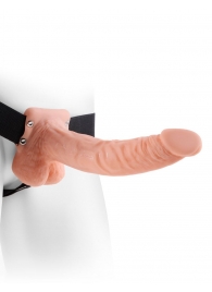 Полый страпон телесного цвета Hollow Strap-On with Balls - 24 см. - Pipedream - купить с доставкой в Туле