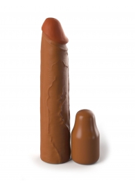 Коричневая насадка на член 2  Silicone X-tension - 20,3 см. - Pipedream - в Туле купить с доставкой