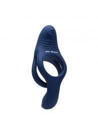 Синее эрекционное виброкольцо с двойным подхватом мошонки Ring Around The Rosy - Zero Tolerance - в Туле купить с доставкой