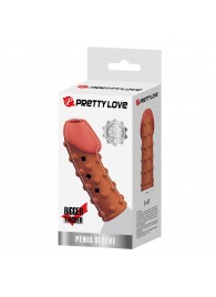 Телесная открытая насадка на пенис с бугорками - 19,8 см. - Baile - в Туле купить с доставкой