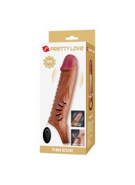 Коричневая вибронасадка с подхватом мошонки и пультом ДУ - Baile - в Туле купить с доставкой