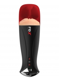 Телесный мастурбатор-вагина в черной колбе с вибрацией Fuck-O-Matic Pro XL - Pipedream - в Туле купить с доставкой