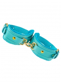 Голубые двуслойные кожаные оковы - Pecado - купить с доставкой в Туле