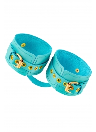 Голубые однослойные кожаные оковы - Pecado - купить с доставкой в Туле