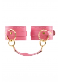 Розовые однослойные кожаные оковы - Pecado - купить с доставкой в Туле