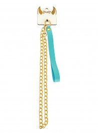 Голубой кожаный поводок с карабином для ошейника - 80 см. - Pecado - купить с доставкой в Туле