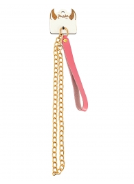 Розовый кожаный поводок с карабином для ошейника - 80 см. - Pecado - купить с доставкой в Туле