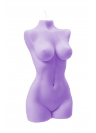 Фиолетовая интерьерная свеча в форме женского торса - 850 гр. - Pecado - купить с доставкой в Туле