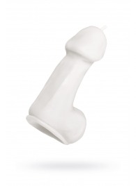 Белая свеча в форме пениса - 47 гр. - Pecado - купить с доставкой в Туле