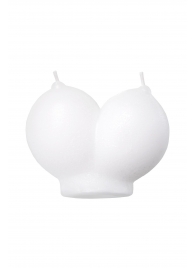 Белая сувенирная свеча «Сиськи» - Pecado - купить с доставкой в Туле