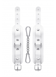 Белые узкие наручники-браслеты со скруглёнными углами - Pecado - купить с доставкой в Туле