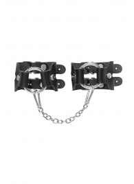 Черные кожаные наручники-браслеты из двух ремешков - Pecado - купить с доставкой в Туле