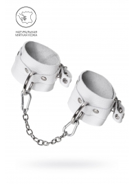 Белые мягкие кожаные оковы с люверсами - Pecado - купить с доставкой в Туле