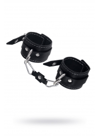 Черные двухслойные наручники с белой строчкой - Pecado - купить с доставкой в Туле