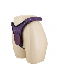 Фиолетовые трусики харнесс с платформой Caludio III - Baile - купить с доставкой в Туле