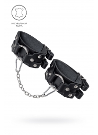 Черные кожаные оковы с двумя ремешками - Pecado - купить с доставкой в Туле
