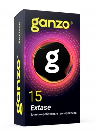 Презервативы анатомической формы с точечной и ребристой структурой Ganzo Extase - 15 шт. - Ganzo - купить с доставкой в Туле