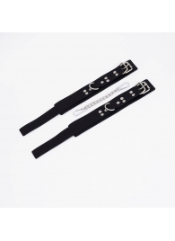 Черные кожаные оковы с регулируемыми ремешками - Crazy Handmade - купить с доставкой в Туле