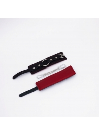 Черно-красные кожаные наручники - Crazy Handmade - купить с доставкой в Туле