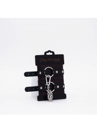 Черно-красные кожаные оковы - Crazy Handmade - купить с доставкой в Туле