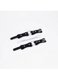 Черные кожаные наручники с кольцом - Crazy Handmade - купить с доставкой в Туле