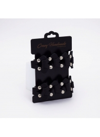 Черные кожаные оковы из звеньев - Crazy Handmade - купить с доставкой в Туле