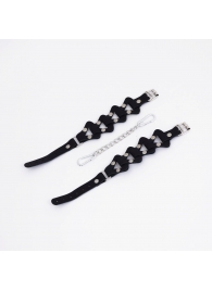 Черные кожаные оковы из звеньев - Crazy Handmade - купить с доставкой в Туле