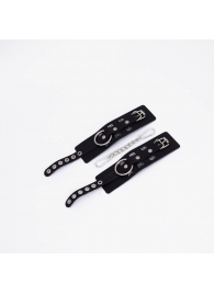 Черные кожаные наручники Sex - Crazy Handmade - купить с доставкой в Туле