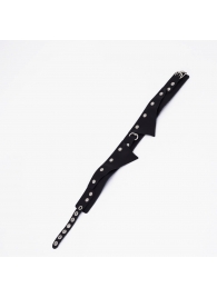 Черный однослойный кожаный ошейник с имитацией воротничка - Crazy Handmade - купить с доставкой в Туле