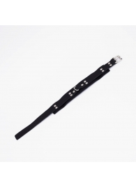 Черный ошейник из высококачественной натуральной кожи - Crazy Handmade - купить с доставкой в Туле