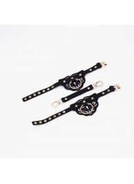 Черные оковы с золотистой фурнитурой - Crazy Handmade - купить с доставкой в Туле
