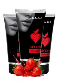 Набор из 3 съедобных лубрикантов JUJU со вкусом клубники - JuJu - купить с доставкой в Туле