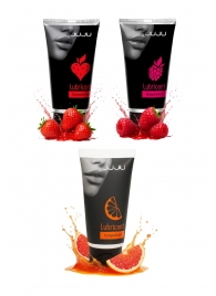 Набор из 3 съедобных лубрикантов JUJU (клубника, малина, грейпфрут) - JuJu - купить с доставкой в Туле